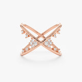 Rose Gold Diamond Crossover Ring