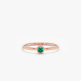 Rose Gold Emerald Bezel Ring