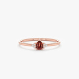 Rose Gold January Birthstone, Garnet