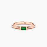 Rose Gold Emerald Dome Ring