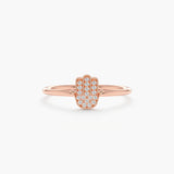 Rose Gold Diamond Hamsa Ring