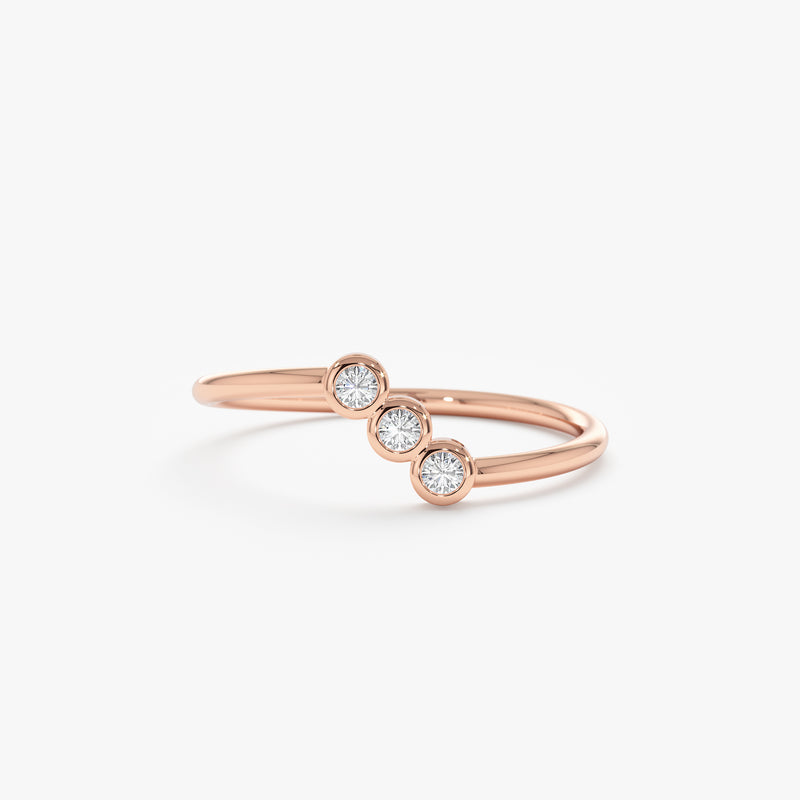 Rose Gold Vertical Diamond Stackable Ring