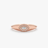 Rose Gold Diamond Evil Eye Ring