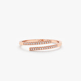 rose gold natural white diamond open ring