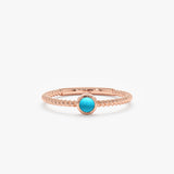 Rose Gold Dainty Turquoise Ring