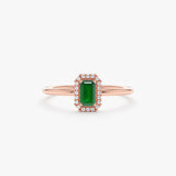 Rose Gold Emerald Engagement Ring