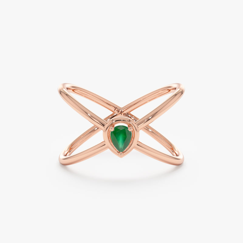 rose gold crossover ring