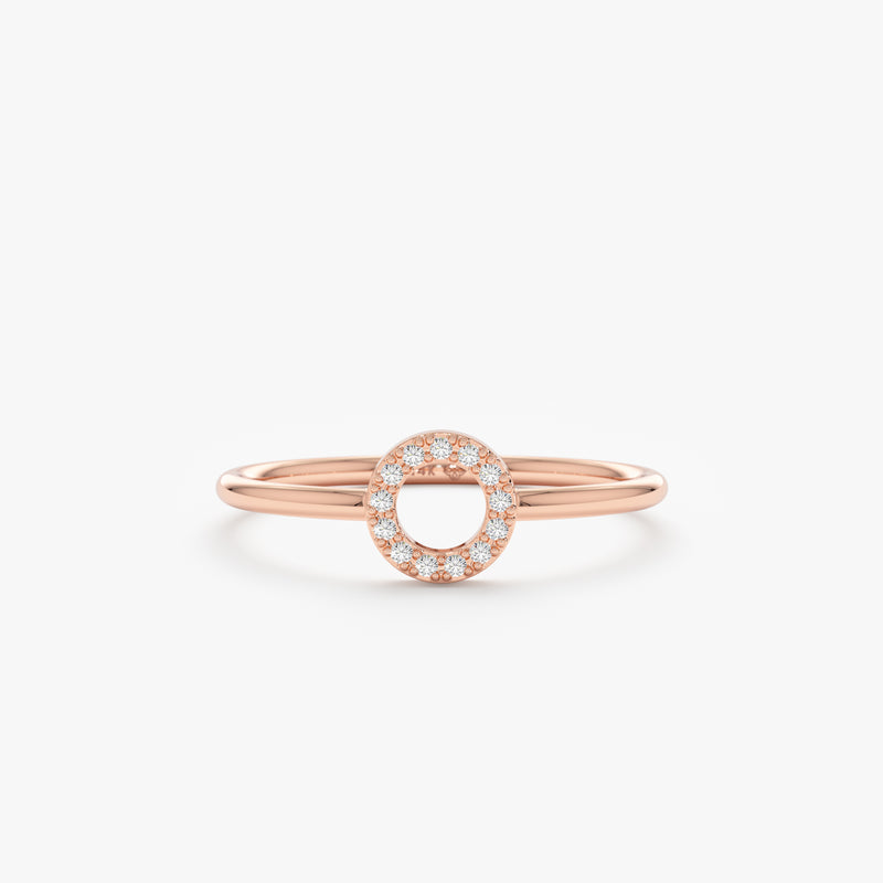 Rose Gold Diamond Circle Ring