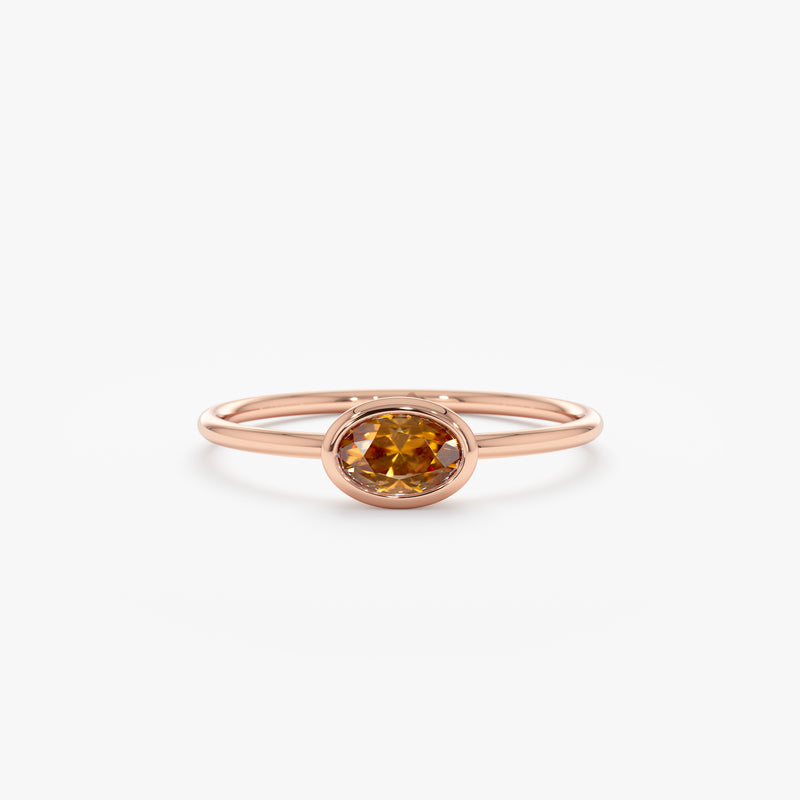 Rose gold citrine ring