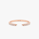 rose gold cuff ring with natural diamonds