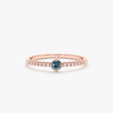 Rose Gold Diamond and Blue Topaz Ring