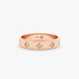 Rose gold starburst diamond band