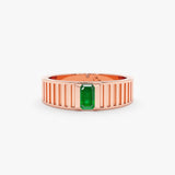 Rose Gold Single Emerald Ring