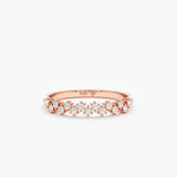 Rose gold Cluster Zig-Zag Diamond Ring