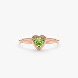 Rose Peridot Heart Ring