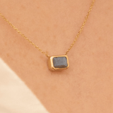 Natural Labradorite Necklace in solid gold 