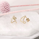 Minimalist Huggies with Diamonds in v shape for her