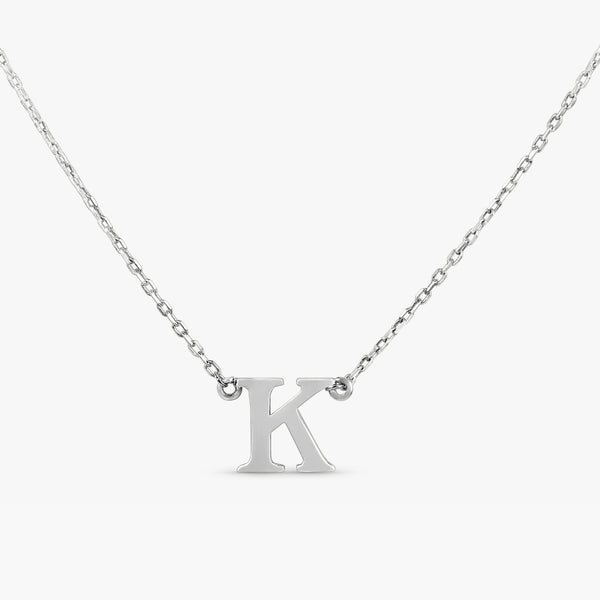 White Gold Initial Necklace