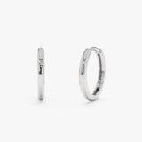 handcrafted 14k White Gold Huggie hoop Earrings