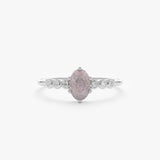 White gold gemstone ring