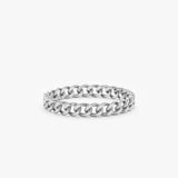 White Gold Cuban Chain Ring