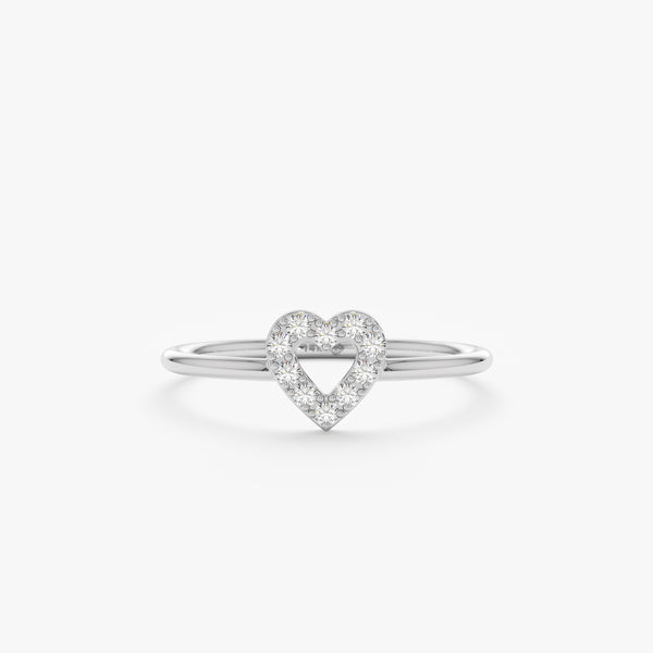 White Gold Diamond Heart Ring