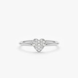 White Gold Diamond Heart Ring