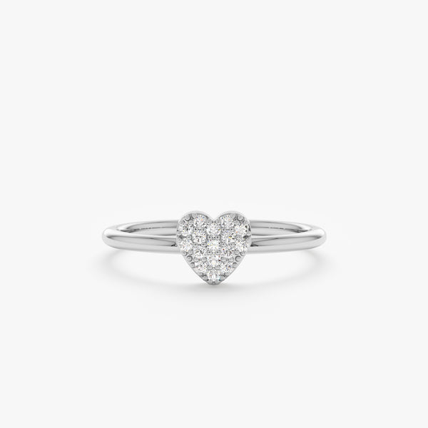 White Gold Diamond Heart Ring