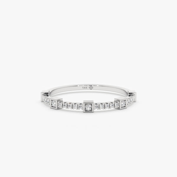 White Gold Diamond Stacking Ring