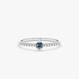 White Gold Diamond Blue Topaz Ring