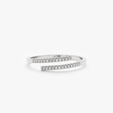 White Gold Diamond Half Spiral Ring