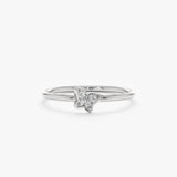 Minimalist White Gold Butterfly Ring