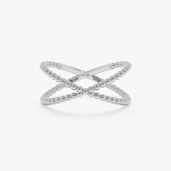 White Gold X Ring