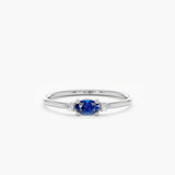 White gold blue sapphire ring