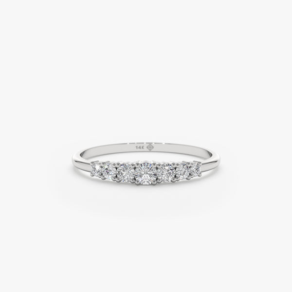 White Gold 7 Stone Diamond Ring