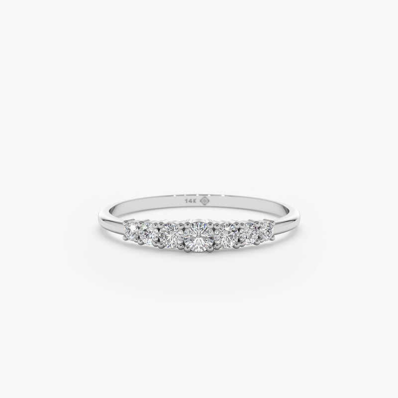 White Gold 7 Stone Diamond Ring