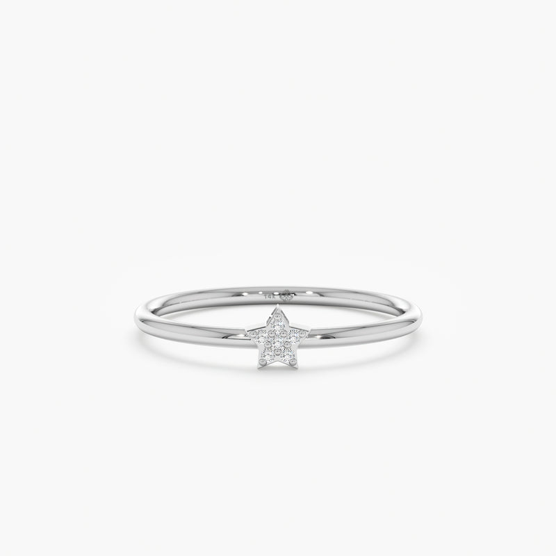 white gold star ring