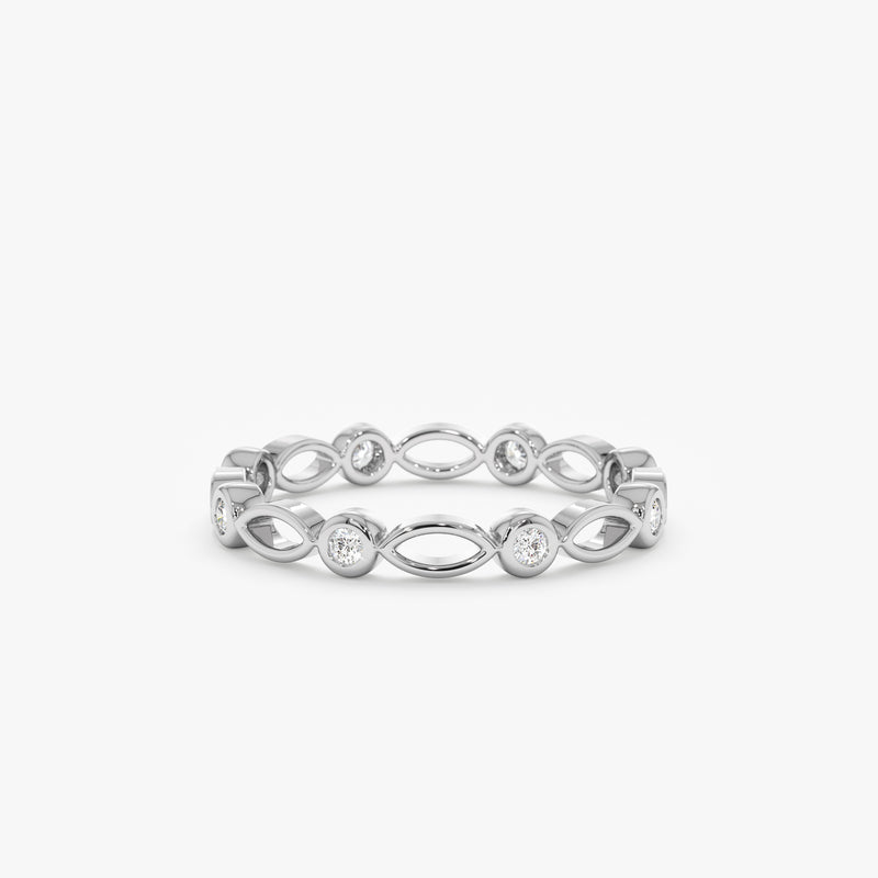 white gold natural diamond ring