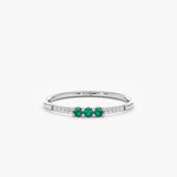 White Gold Emerald Band