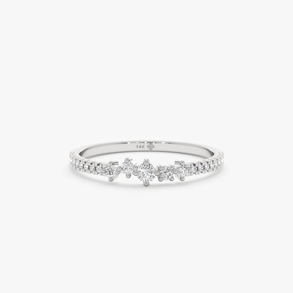 White gold diamond half eternity ring