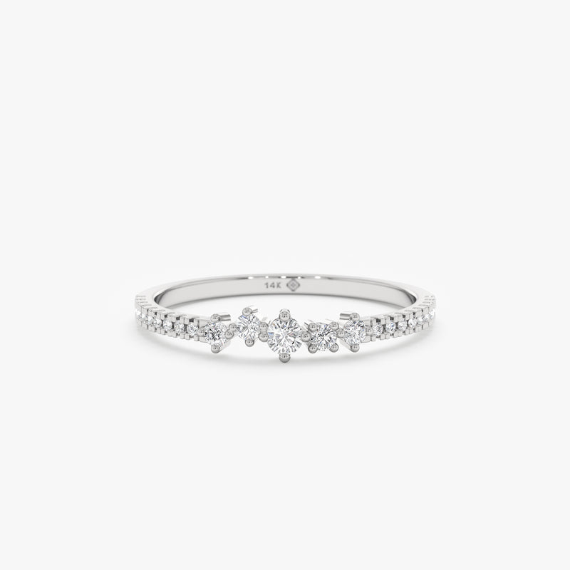 White gold diamond half eternity ring