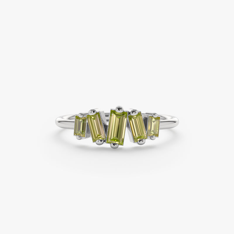 White Gold Peridot Ring