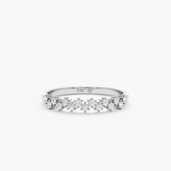 White Gold Zig Zag Natural Diamond Ring