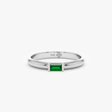 White Gold Emerald Dome Ring