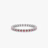 White Gold Bezel Ruby Eternity Band