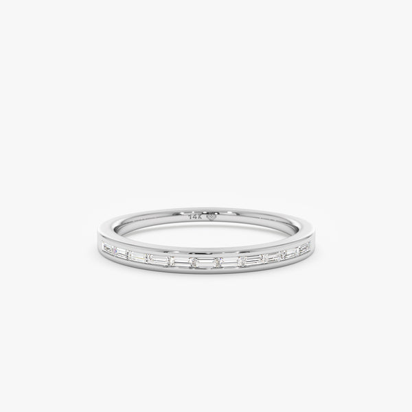 White Gold Diamond Channel Set Band