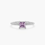 White Gold Prong Set Amethyst Ring