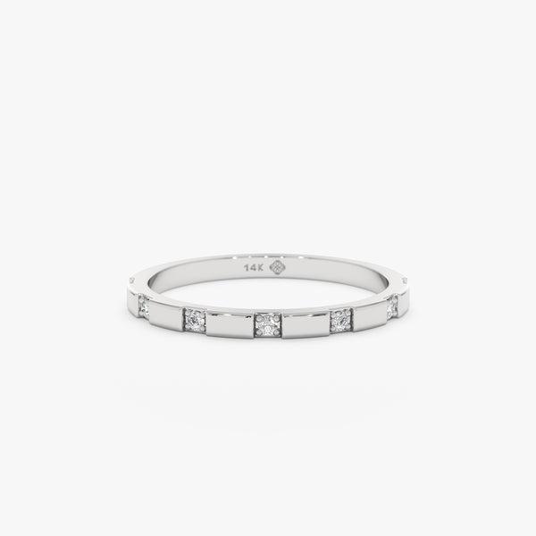 White Gold Natural White Diamond Band