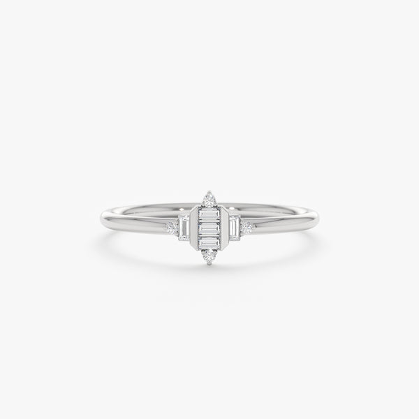 White Gold Unique Diamond Ring