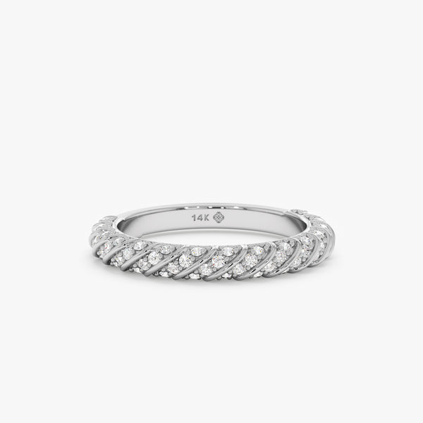 white gold twisted diamond ring